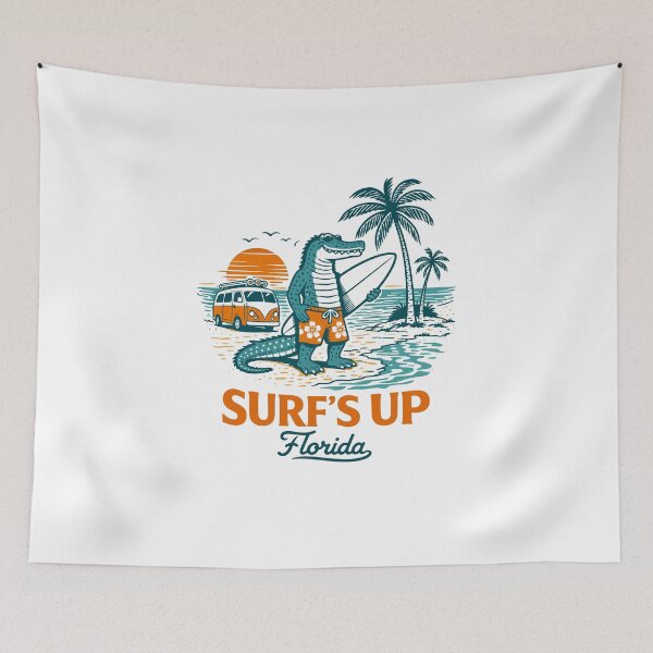 Item preview, Surf's Up Florida Alligator Poster designed and sold by Matinez Pink.