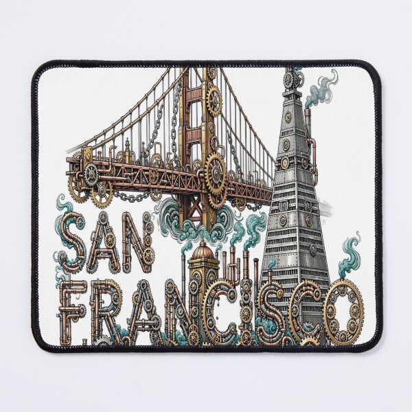 Item preview, Vintage San Francisco Optical Illusion Steampunk Skyline designed and sold by Robert Lucio.