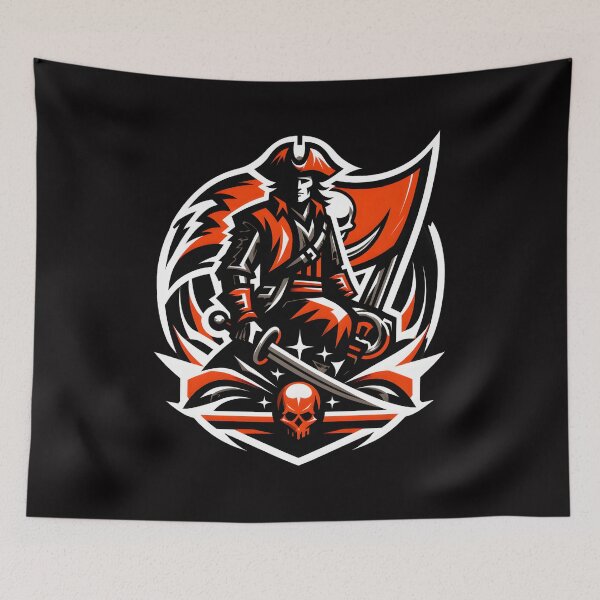 Item preview, Pirate Warrior Skull Flag Art designed and sold by RawSauropsid.