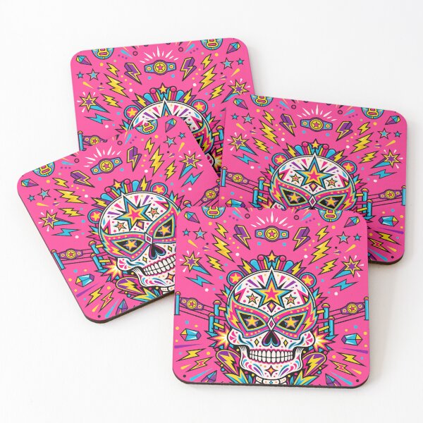 Artikelvorschau, Lucha Libre Zuckerschädel – Mexikanische Wrestling-Maske Pop Art Calavera entworfen und verkauft von Carcasion.