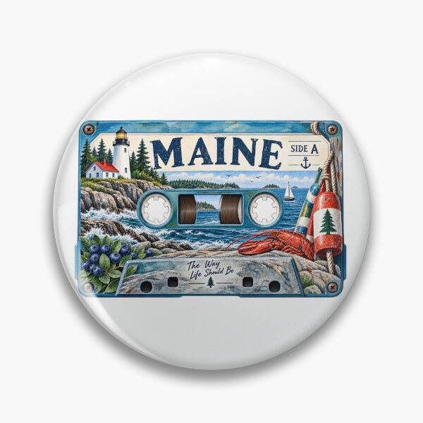 Item preview, Maine Retro Cassette Tape designed and sold by Whimspired By Paxx.