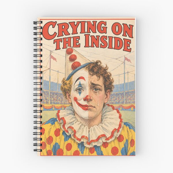 Item preview, Crying on the Inside – Vintage Circus Poster Art / Sad Clown Dark Humor designed and sold by DiamondSkyShirt.