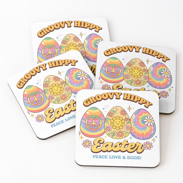 Item preview, Groovy Hippy Easter Peace Love & Eggs Poster designed and sold by Matinez Pink.