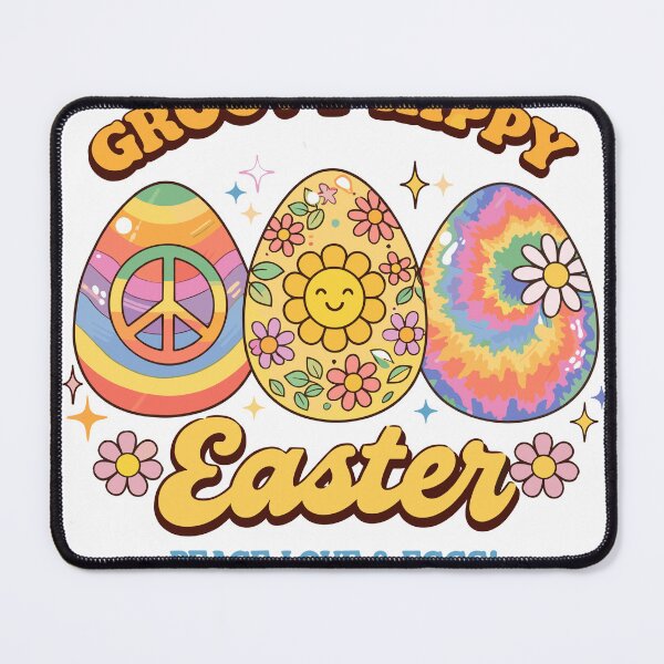 Item preview, Groovy Hippy Easter Peace Love & Eggs Poster designed and sold by Matinez Pink.