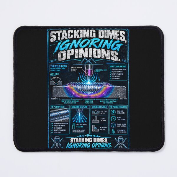 Item preview, Stacking Dimes Ignoring Opinions TIG Welder Shirt designed and sold by StudioBilly3000.