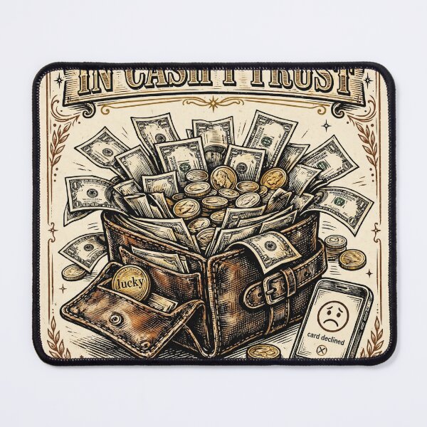 Item preview, In Cash I Trust Funny Wallet Shirt designed and sold by Hearth & Hue.