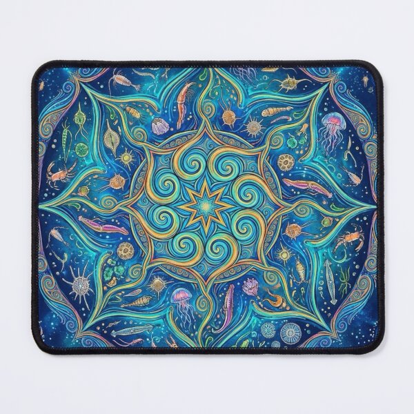 Item preview, Ocean Blue Plankton Mandala - The Unseen World designed and sold by Aye Chihuahua.