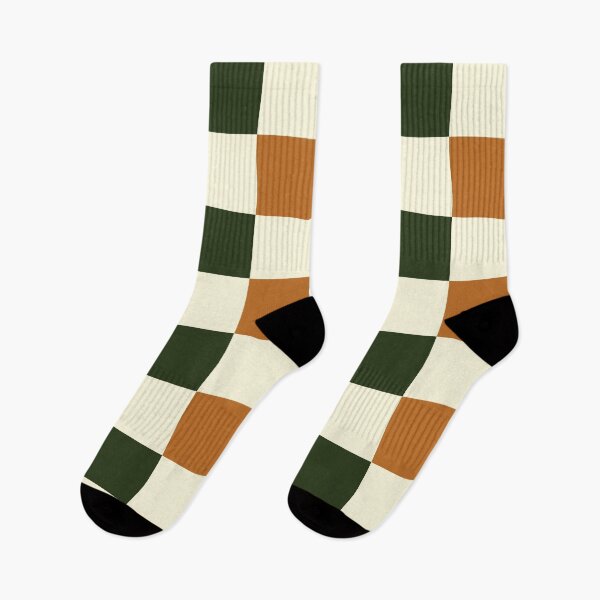 Item preview, Checkered //Retro Checkerboard //Forest Green //Burnt Orange// Geometric //Plaid // medium  designed and sold by DColourMuse.