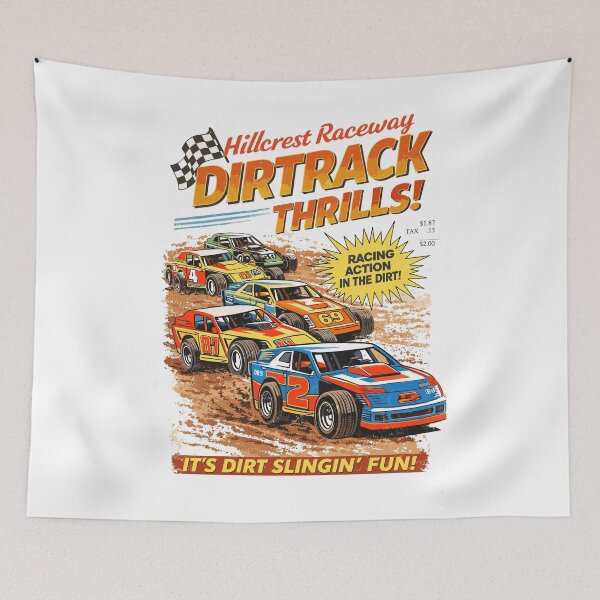 Item preview, Hillcrest Raceway Dirt Track Thrills Poster designed and sold by Matinez Pink.