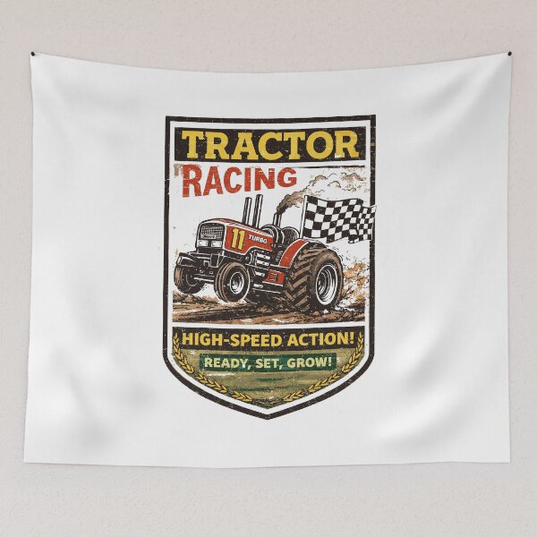 Item preview, High Speed Action Tractor Racing Poster designed and sold by Matinez Pink.