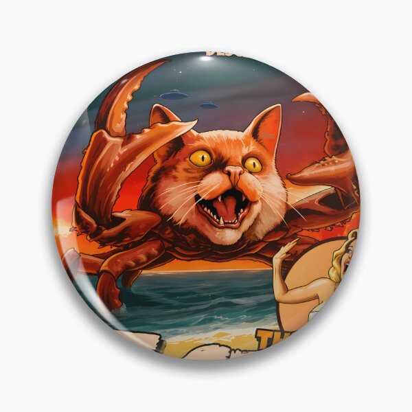 Item preview, Giant Cat Crab From Outer Space Chaos Retro Art designed and sold by Scratch-Rainbow.