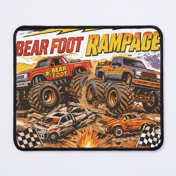 Item preview, Monster Truck Smashdown Bear Foot Rampage Poster designed and sold by Matinez Pink.