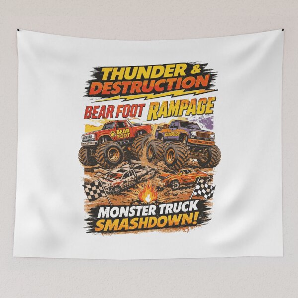 Item preview, Monster Truck Smashdown Bear Foot Rampage Poster designed and sold by Matinez Pink.