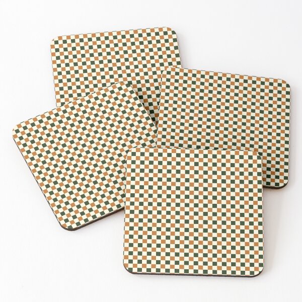 Item preview, Checkered //Retro Checkerboard //Forest Green //Burnt Orange// Geometric //Plaid // Small  designed and sold by DColourMuse.