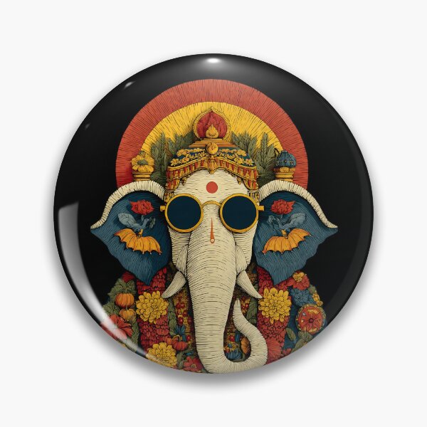 Item preview, Cool Elephant Halloween Yellow Red Halo Bat Skull Pop Art designed and sold by PANNARUK THAILAND.
