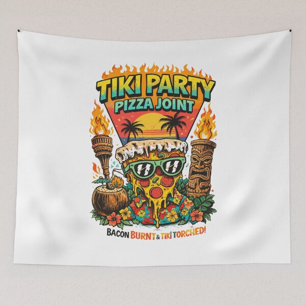 Item preview, Tiki Party Pizza Joint Torched Poster designed and sold by Matinez Pink.