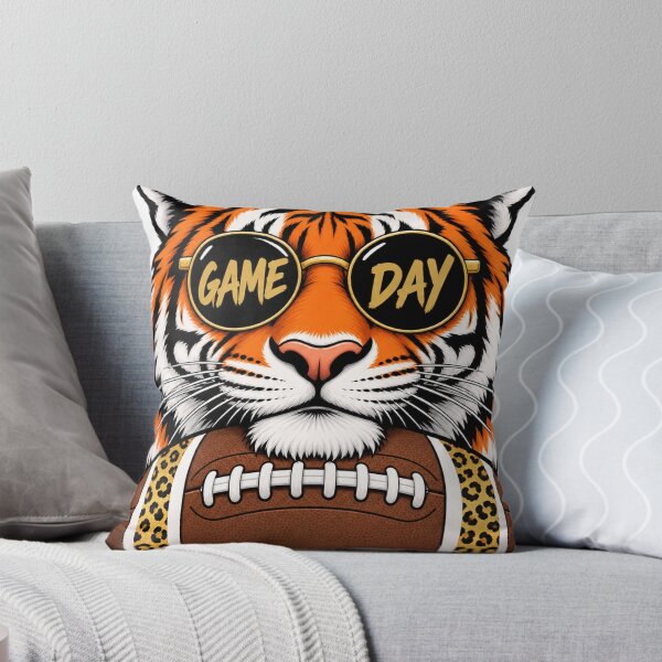 Item preview, Game Day Tiger with Football and Sunglasses designed and sold by skyartdesign.