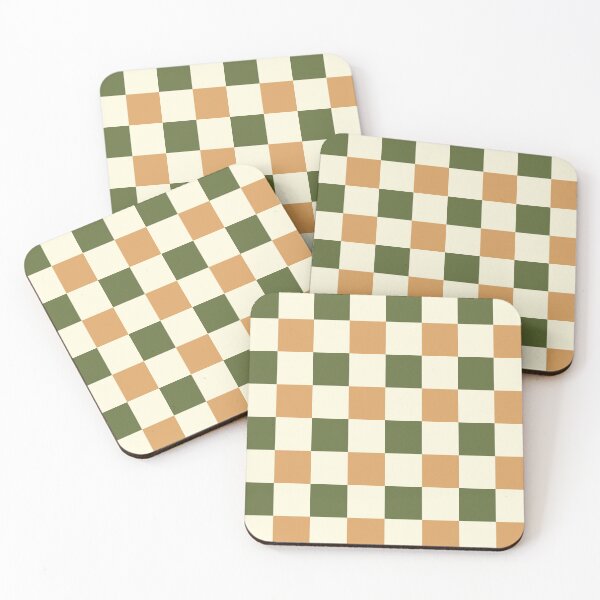 Item preview, Checkered //Retro Checkerboard // Soft Olive Green // Terracotta // Geometric //Plaid // large designed and sold by DColourMuse.