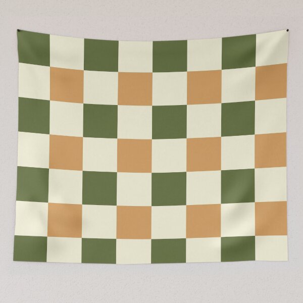 Item preview, Checkered //Retro Checkerboard // Soft Olive Green // Terracotta // Geometric //Plaid // large designed and sold by DColourMuse.