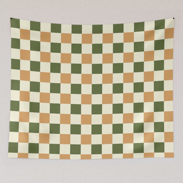Item preview, Checkered //Retro Checkerboard // Soft Olive Green // Terracotta // Geometric //Plaid // Medium designed and sold by DColourMuse.