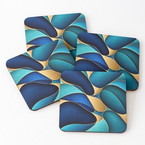 Item preview, Navy & Camel light blue Abstract Organic Pattern – Luxury Home Decor designed and sold by Swanny's Custom T-shirt and Gift Designs.