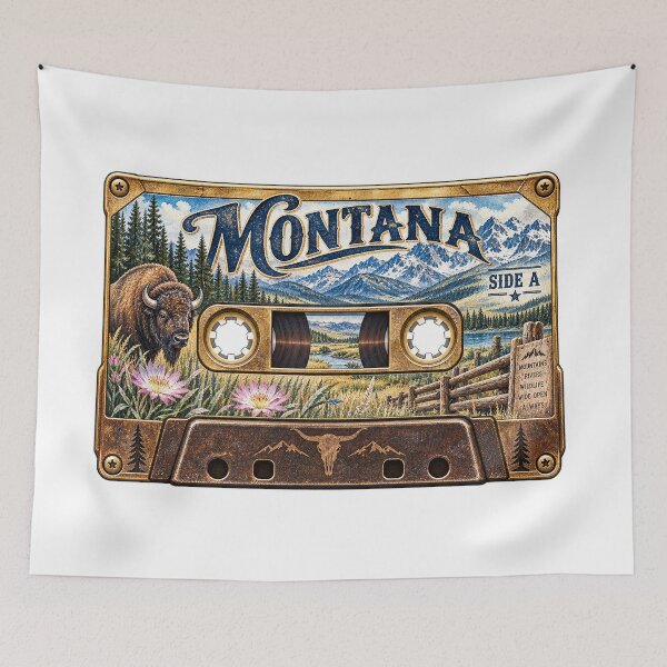 Item preview, Montana Retro Cassette Tape designed and sold by Whimspired By Paxx.