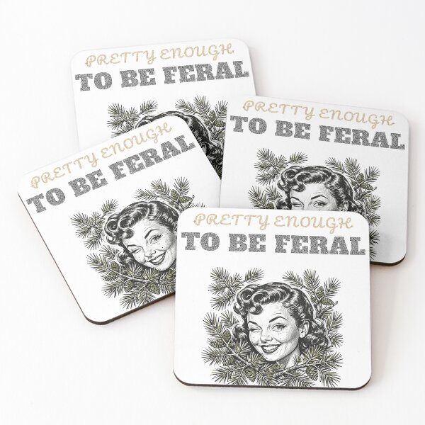 Item preview, Pretty Enough To Be Feral Retro Pinup T-Shirt designed and sold by FitEnvy.