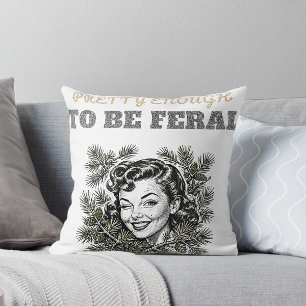 Item preview, Pretty Enough To Be Feral Retro Pinup T-Shirt designed and sold by FitEnvy.
