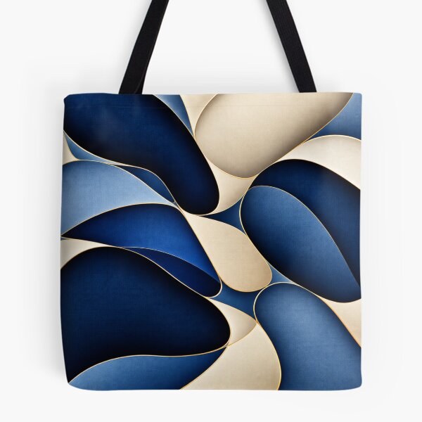 Item preview,  Navy Teal Cream Abstract Organic Pattern – Luxury Home Decor designed and sold by Swanny's Custom T-shirt and Gift Designs.