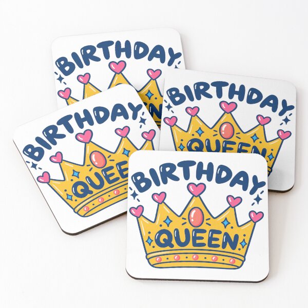 Item preview, Birthday Queen with Crown and Pink Hearts designed and sold by skyartdesign.