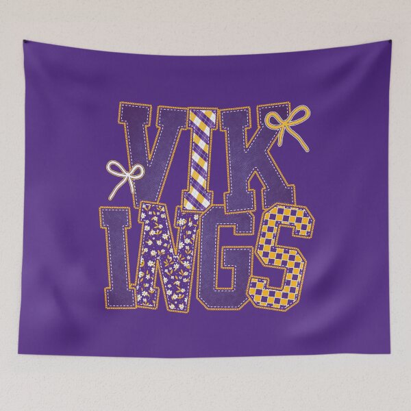 Item preview, Vikings Floral Coquette Bow Denim-effect Football Team Spirit designed and sold by RockTheFeal.
