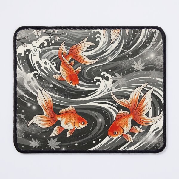 Item preview, Sacred Goldfish in Dark Water - Japanese Sumi-e Art designed and sold by iris-festival.