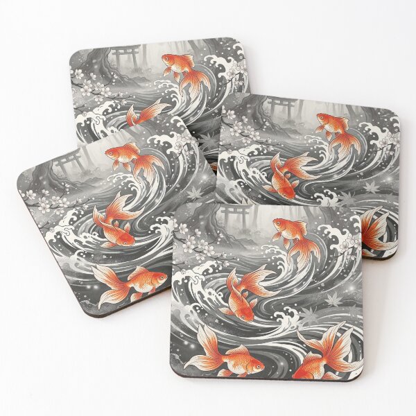 Item preview, Sacred Goldfish in Dark Water - Japanese Sumi-e Art designed and sold by iris-festival.