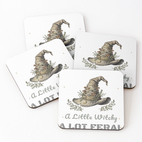 Item preview, A Little Witchy A Lot Feral Vintage Halloween T-Shirt designed and sold by FitEnvy.