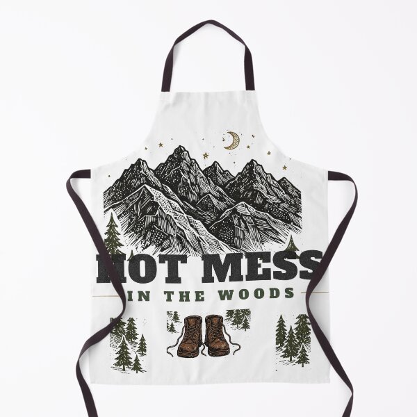 Item preview, Hot Mess in the Woods — Hiking Boots Mountain Art designed and sold by FitEnvy.