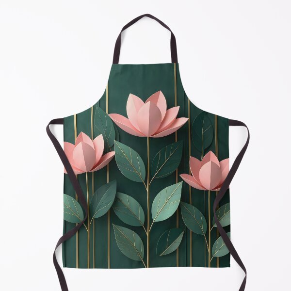 Item preview, Pink Flowers on Green Background  designed and sold by Vicky Brago-Mitchell®.