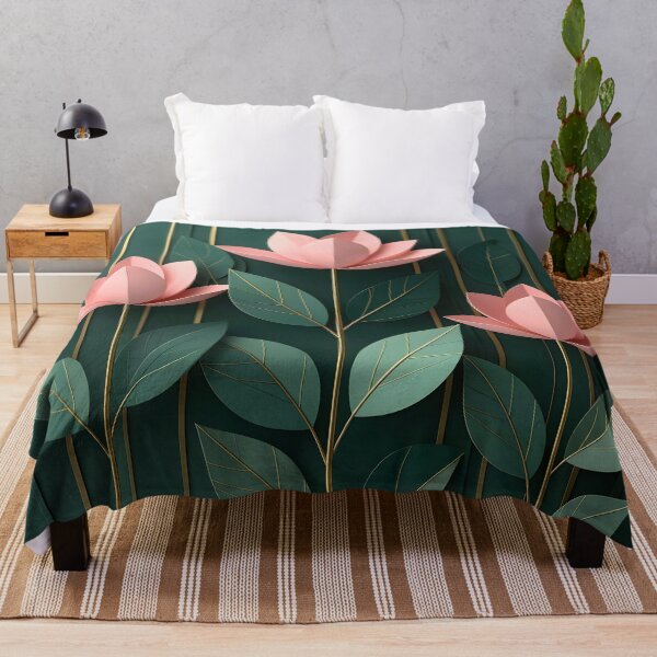 Item preview, Pink Flowers on Green Background designed and sold by Vicky Brago-Mitchell®.