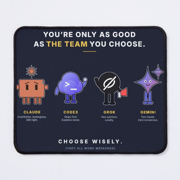 Item preview, Choose Wisely: Funny AI Team Lineup designed and sold by Loose Screw Studio.