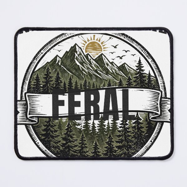 Item preview, Nature Made Me Feral — Pine Forest Mountain Badge designed and sold by FitEnvy.