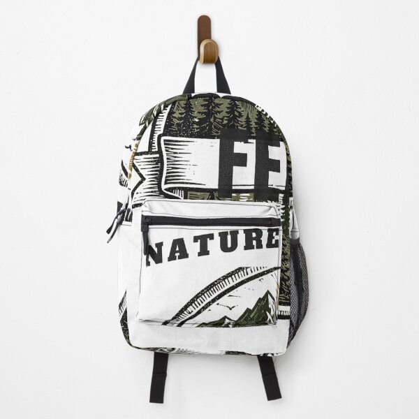 Item preview, Nature Made Me Feral — Pine Forest Mountain Badge designed and sold by FitEnvy.