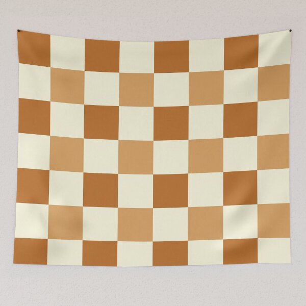 Item preview, Checkered //Retro Checkerboard // Warm Burnt Orange Terracotta // sunset Geometric //Plaid //large designed and sold by DColourMuse.
