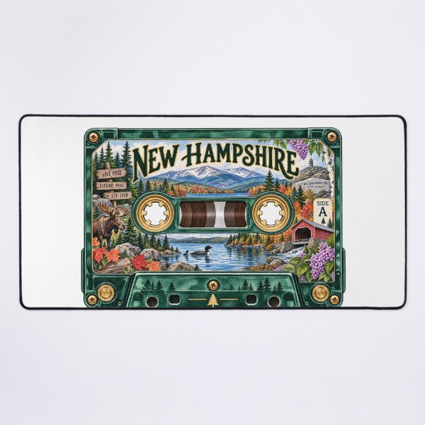 Item preview, New Hampshire Retro Cassette Tape designed and sold by Whimspired By Paxx.