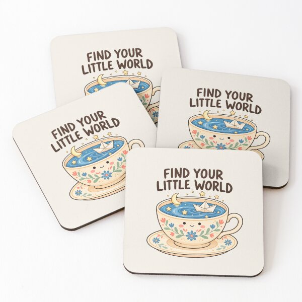 Item preview, Find Your Little World | Whimsical Cozy Tea Cup Quote designed and sold by MrDev.