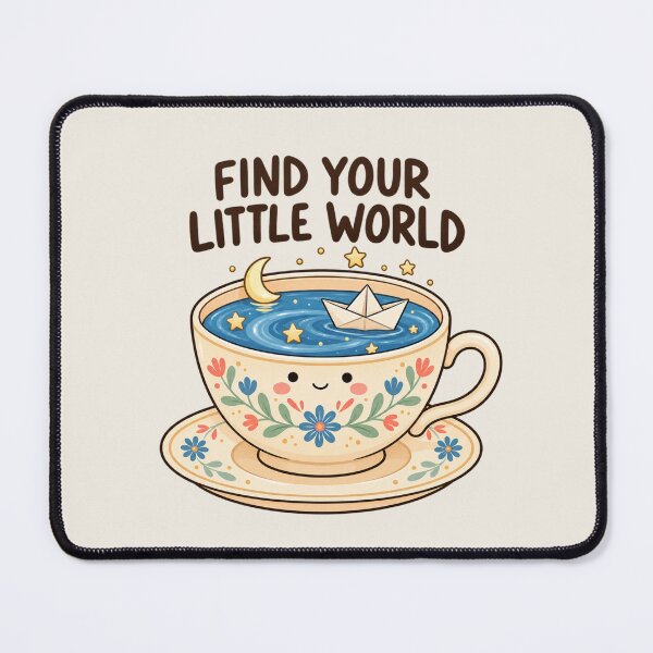 Item preview, Find Your Little World | Whimsical Cozy Tea Cup Quote designed and sold by MrDev.