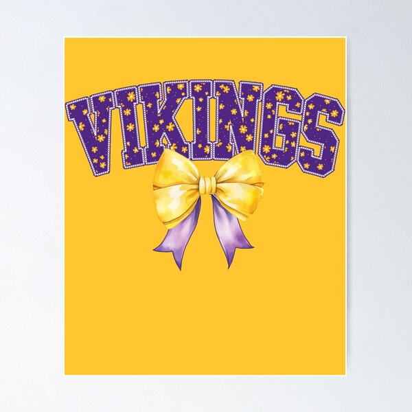 Item preview, Vikings Floral Coquette Bow Football Fan Spirit designed and sold by RockTheFeal.