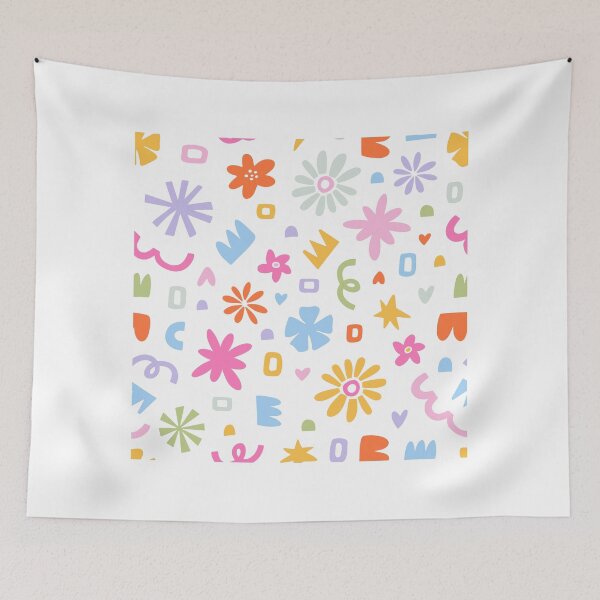 Item preview, Retro Groovy Abstract Floral Pattern Whimsical Funky Shapes designed and sold by SkeletonsDanger.
