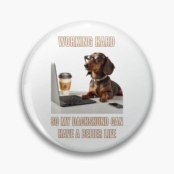 Item preview, Cute Dachshund Dog Working Hard Office Laptop Cartoon designed and sold by Coffeefree593.