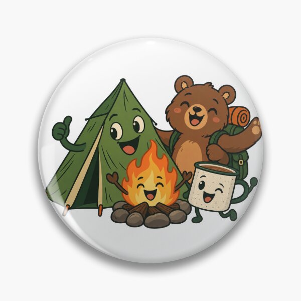 Item preview, Cute Camping Friends with Bear and Campfire designed and sold by skyartdesign.