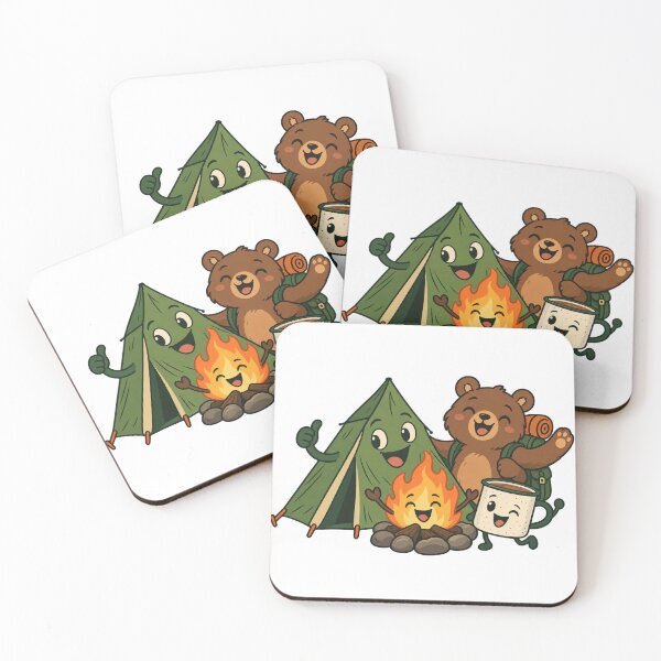 Item preview, Cute Camping Friends with Bear and Campfire designed and sold by skyartdesign.
