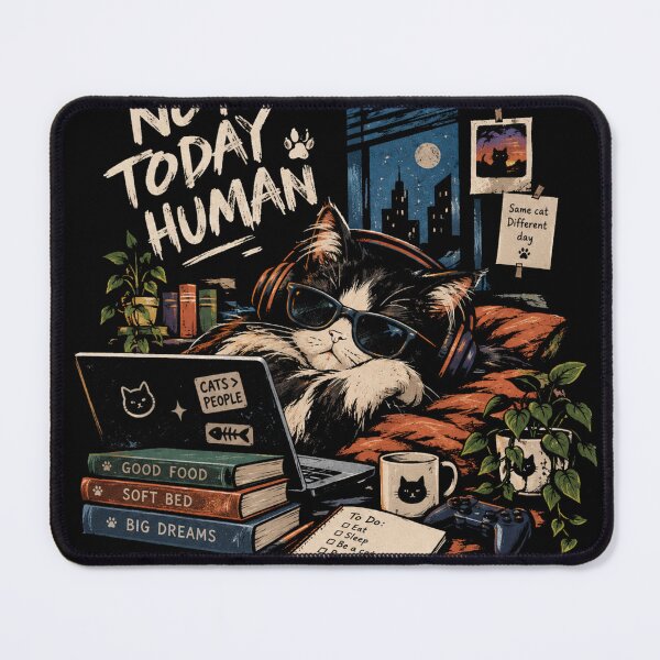 Item preview, Not Today Human - Cool Tuxedo Cat Laptop Gamer Streetwear designed and sold by GenZFashion000.